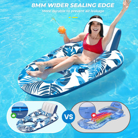 JCLEAL pool floats lounger showcasing backrest and footrest comfort