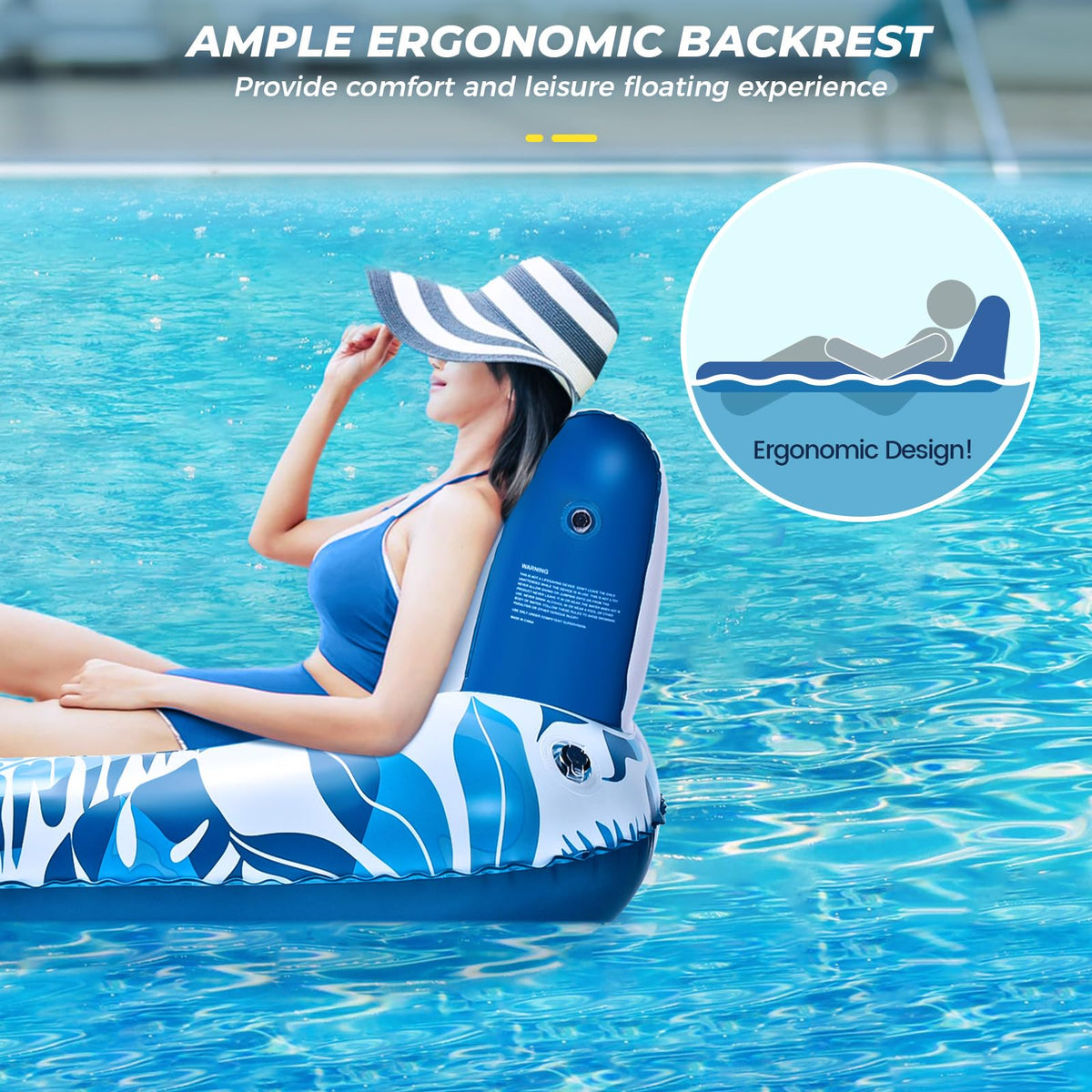 JCLEAL pool floats lounger features cooling mesh and foot area