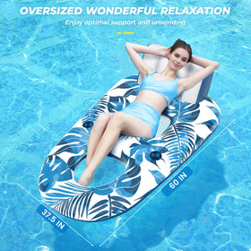 JCLEAL pool floats lounger with two cup holders for drinks