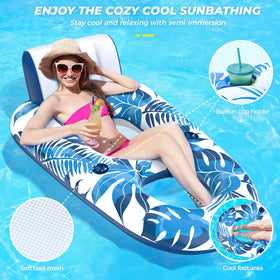 JCLEAL pool floats lounger offers spacious 60x37-5 inch seating
