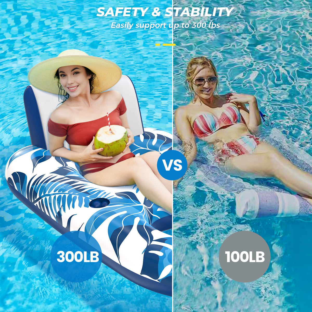 Relax with JCLEAL pool float for sunbathing and water fun