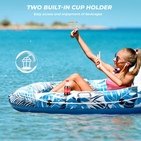 JCLEAL pool float features two cup holders for drinks