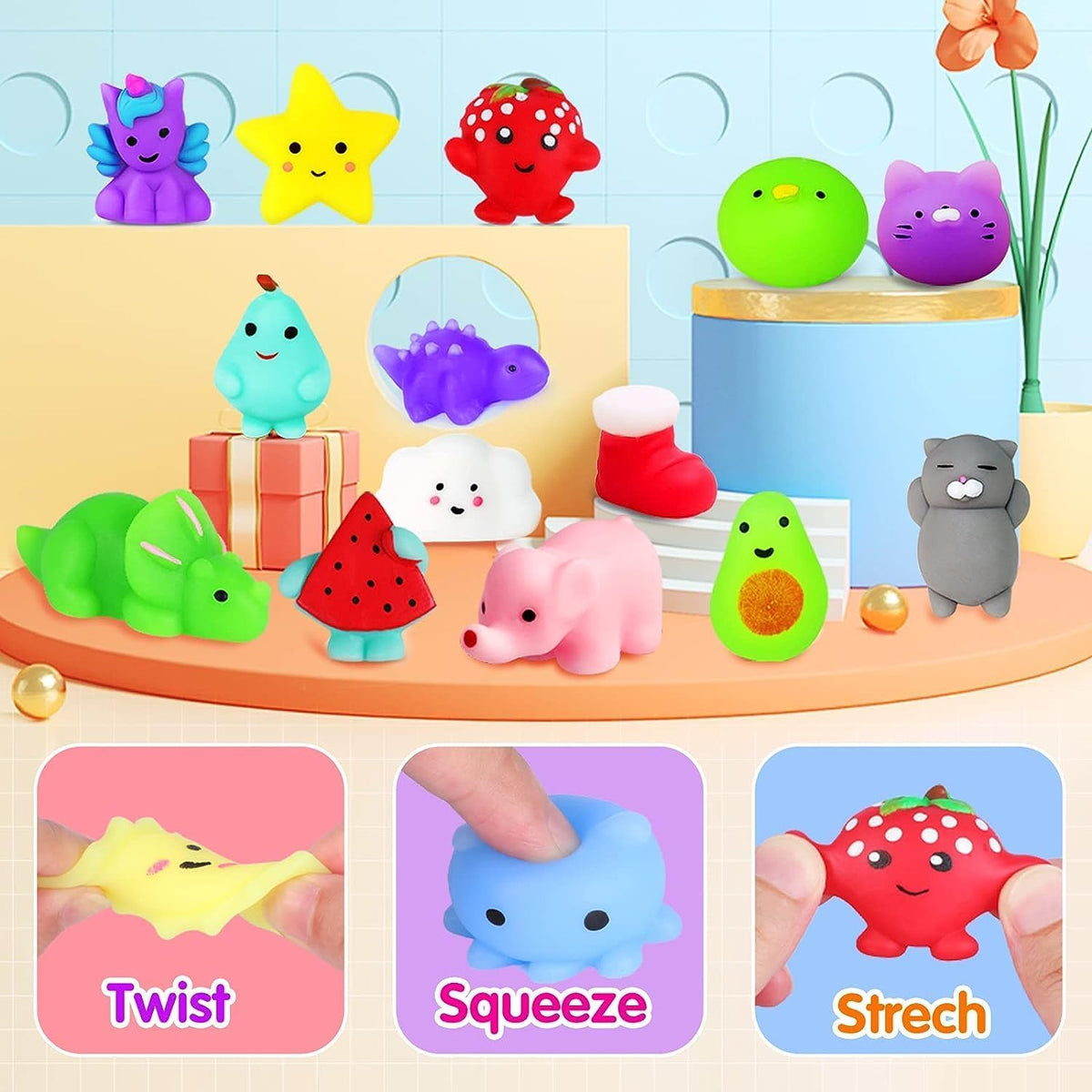 JDSTY Easter mochi squishies for baskets and party favors.