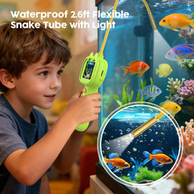 JDZ Kids Borescope built-in LED lighting reveals details in dark corners during play.
