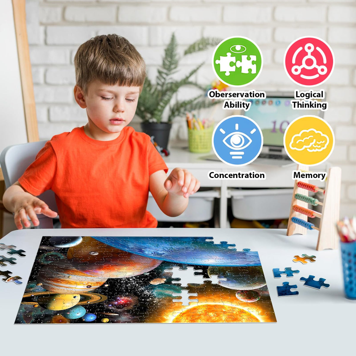 Jeacirio 4-pack 100-piece puzzle ideal for family time and collaboration