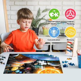 Jeacirio 4-pack 100-piece puzzle ideal for family time and collaboration