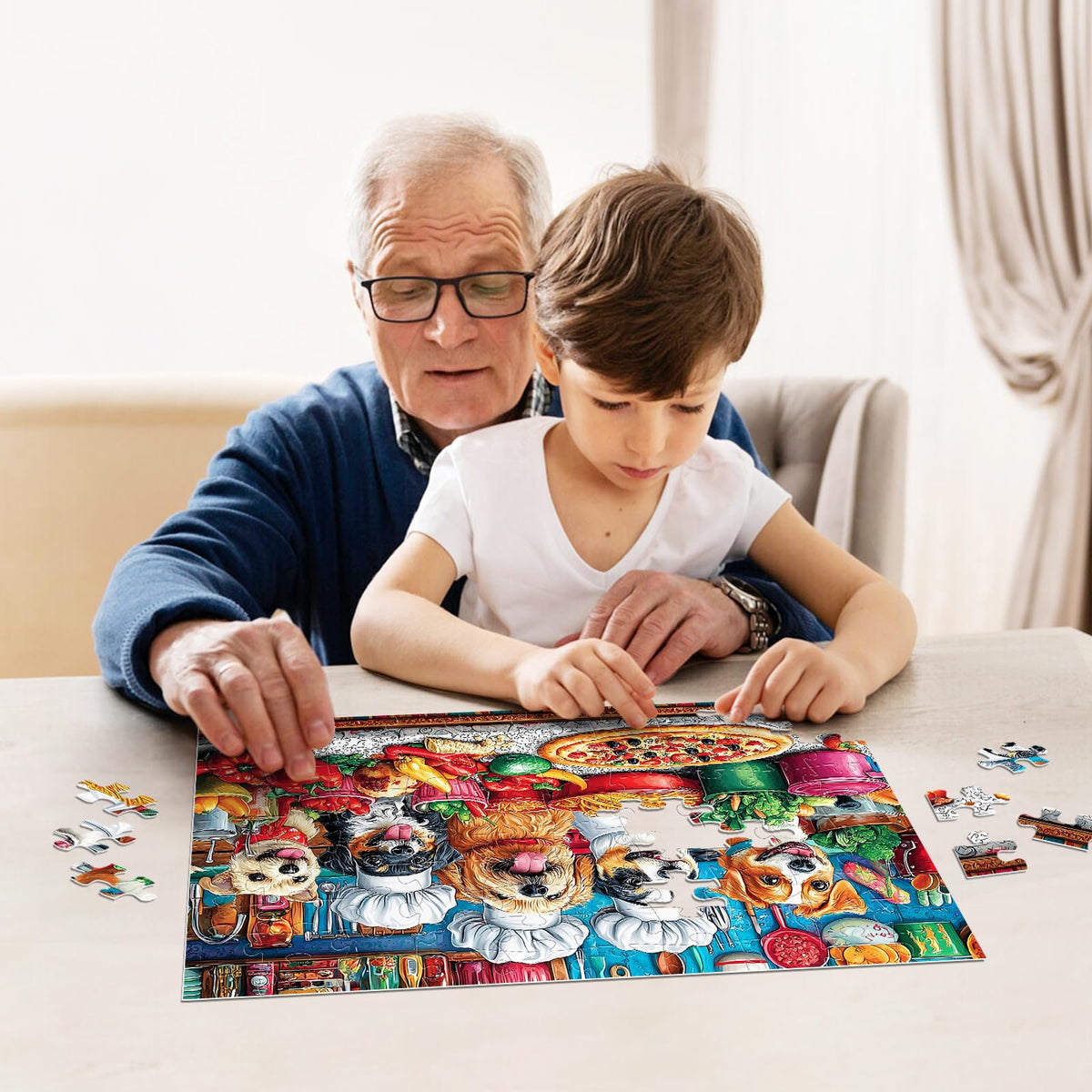 Jeacirio dogs party puzzle: lively imagery encourages problem-solving and patience.