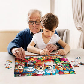 Jeacirio dogs party puzzle: lively imagery encourages problem-solving and patience.