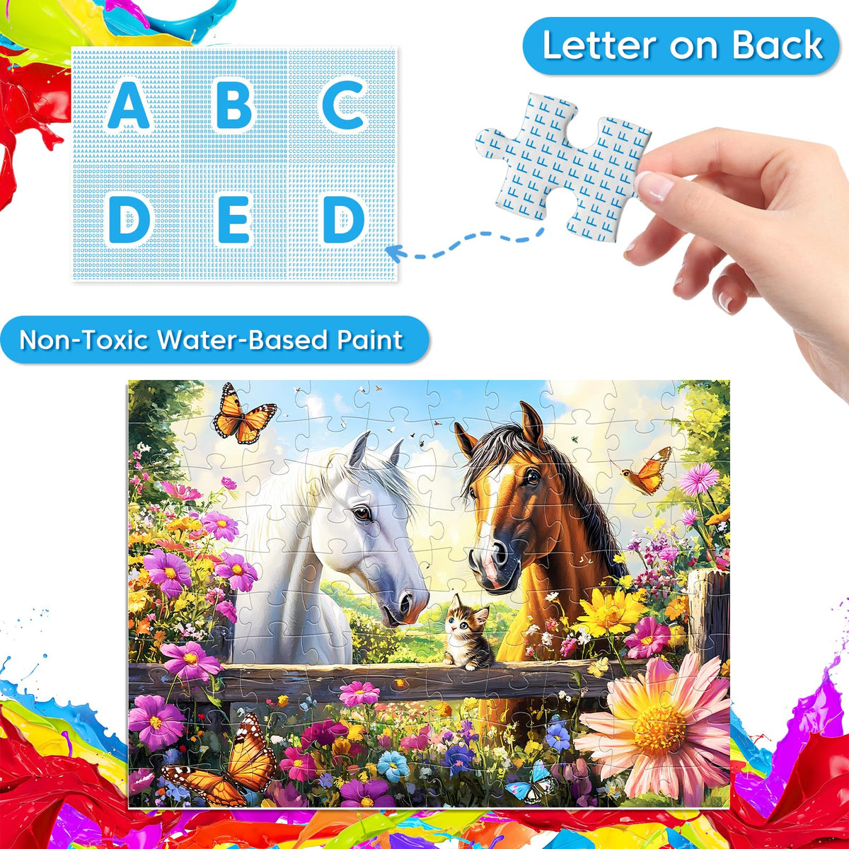 Jeacirio dolphins 100-piece puzzle encourages spatial reasoning during play