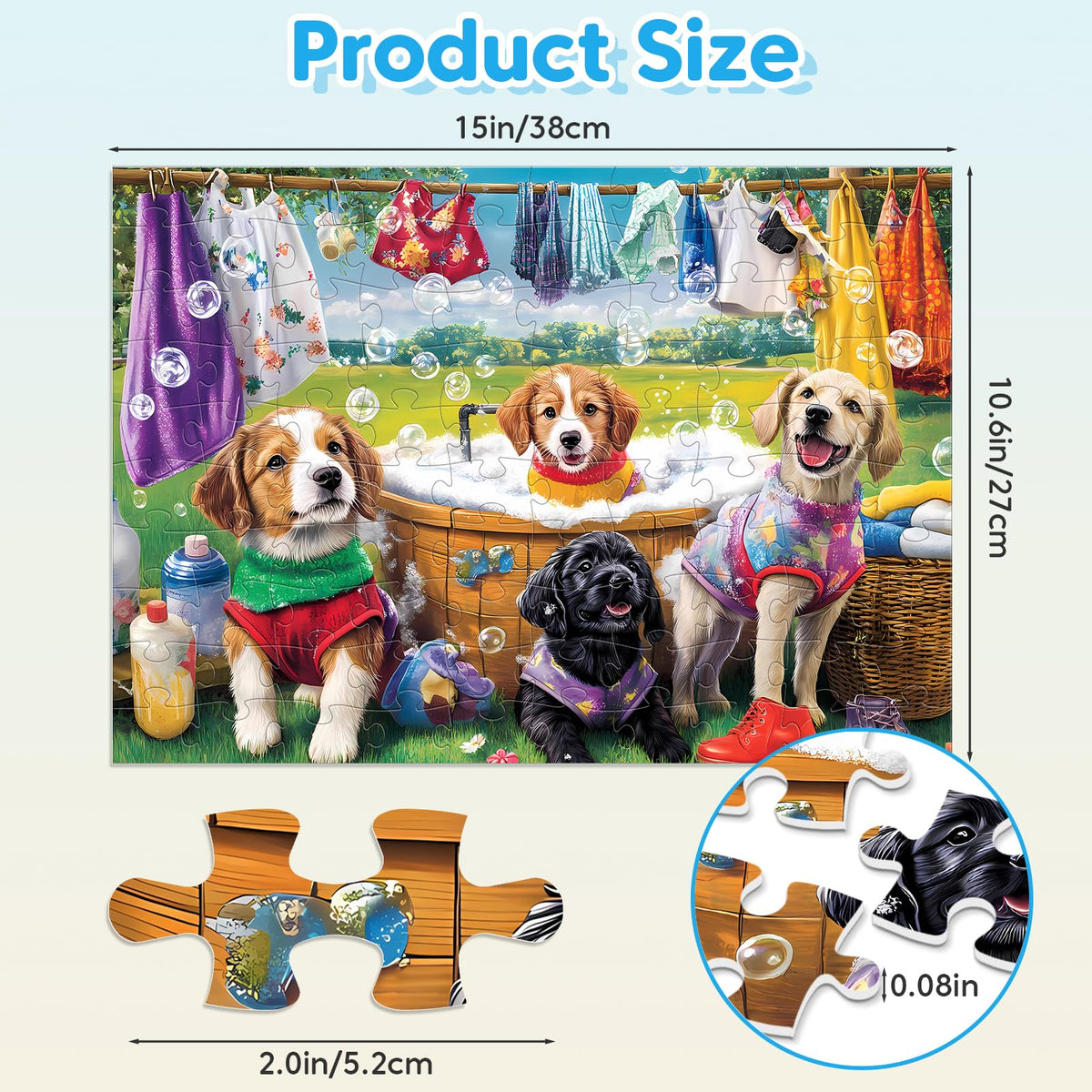 Jeacirio thick recycled-board puzzle material: sturdy 100-piece jigsaw for longevity.