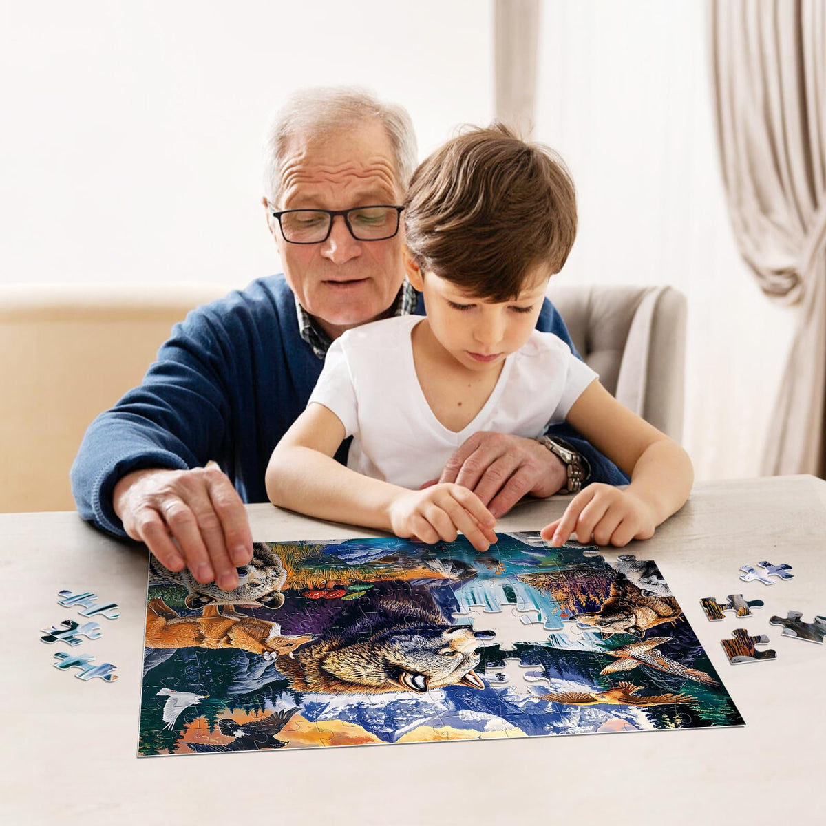 Jeacirio wild animals puzzle showing elephant design to support problem-solving and concentration