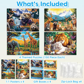 Jeacirio wild animals puzzle with giraffe image to encourage focus and hand-eye coordination