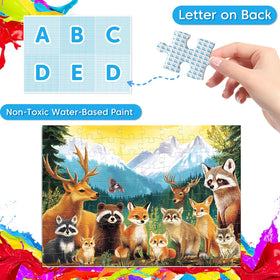 Jeacirio wild animals puzzle with lion artwork to aid spatial reasoning in family time