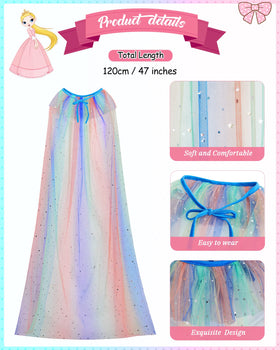 Jecery pink tulle princess cape adds whimsy for birthdays and dressing up.