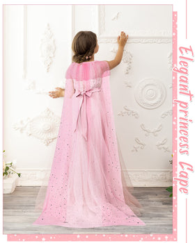 Jecery sky blue princess cape ideal for daily dress-up fun.