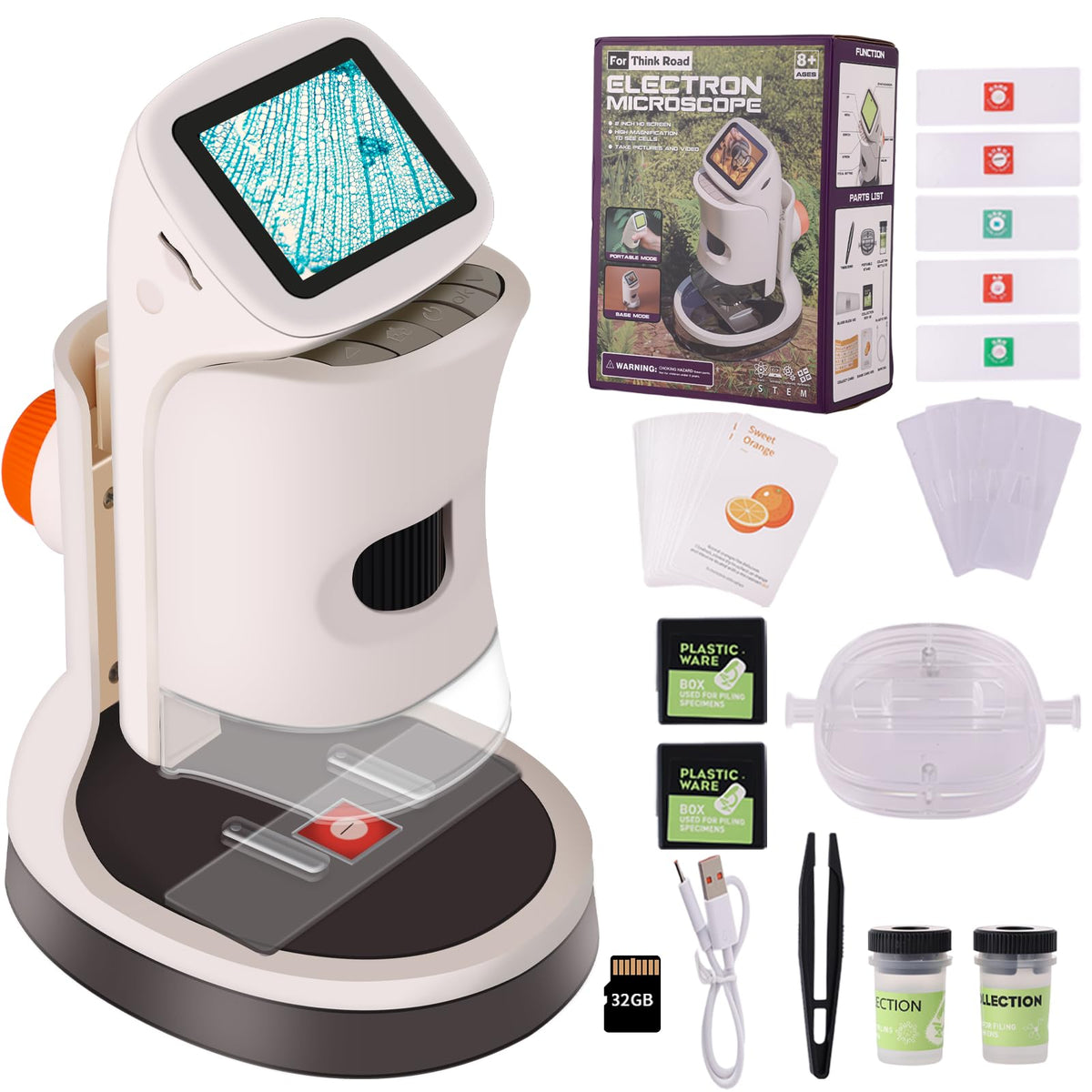 JECONE Kids Microscope at 100x magnification for detailed observation.