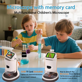 JECONE Kids Microscope with built-in LED display for clear viewing.