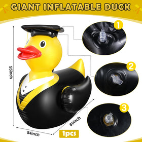 Jectivs giant yellow duck pool float adds playful centerpiece for summer pool parties.