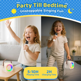 Jeefu dual-mic setup enables duet singing and family performances.