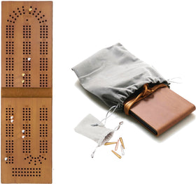 Jeereal cribbage pegs included in brass and copper colors for quick multi-player setup.