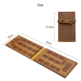 Jeereal travel cribbage board open view showing long playing surface for portable use.
