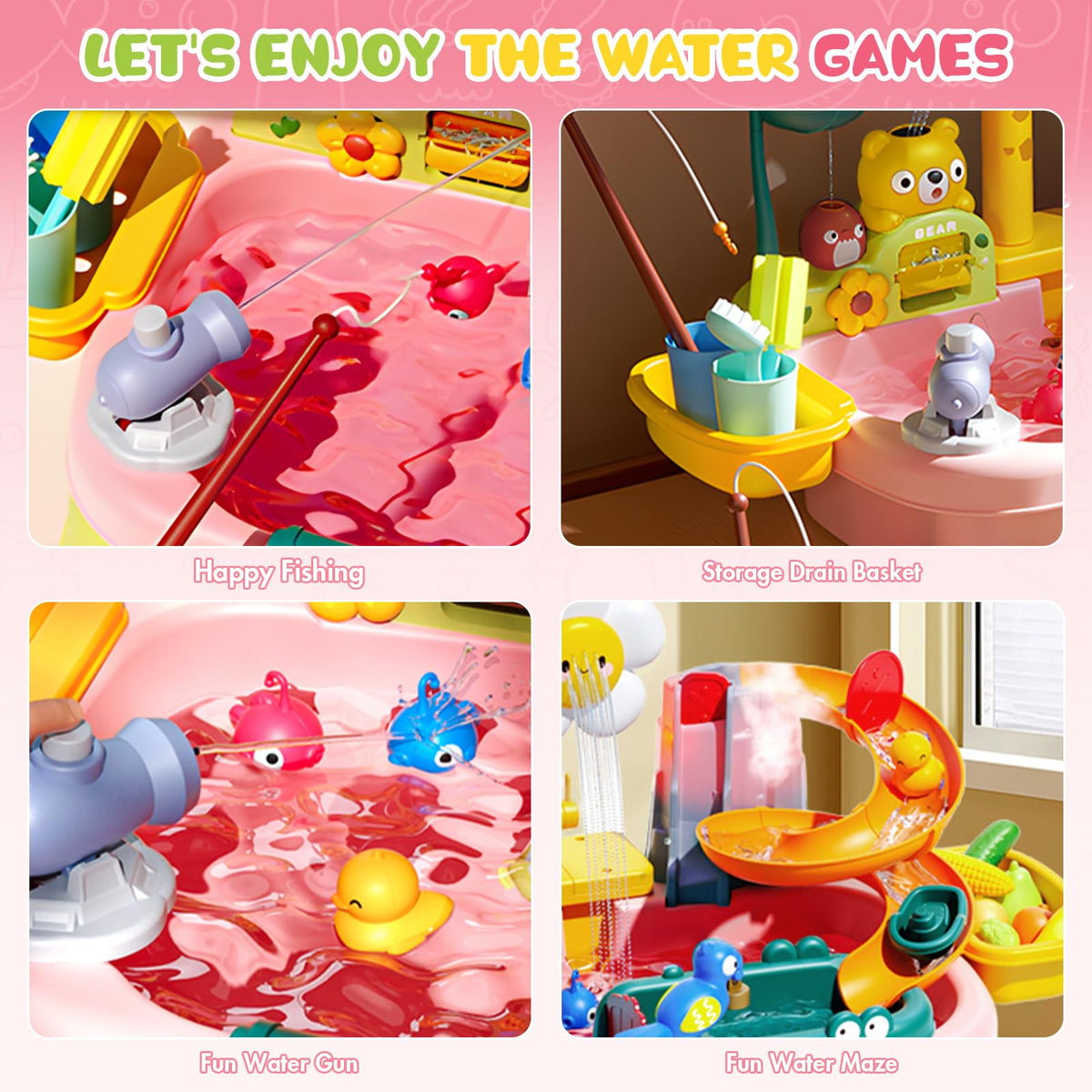 JEFLYM sunflower spray feature adds delightful water effects during outdoor play.