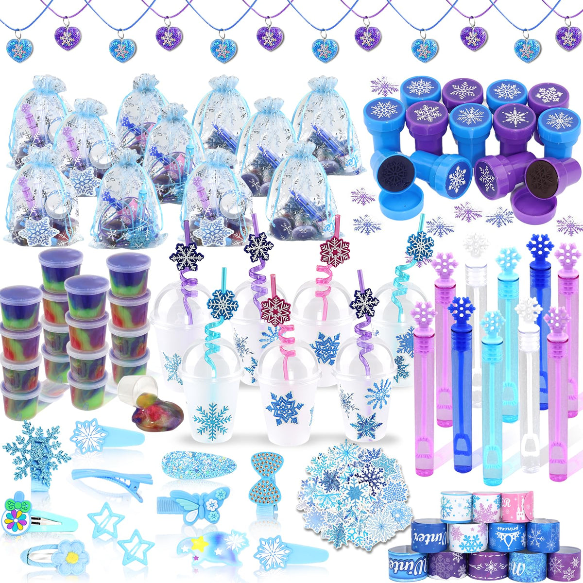 Jehappytry frozen party cups with lids for mess-free drinks and festive table setup.