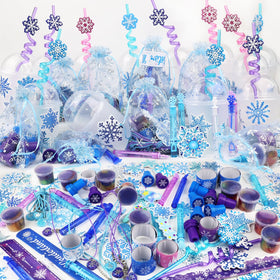 Jehappytry snowflake straws add winter whimsy for kid-friendly sipping.