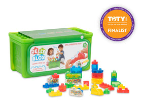 Jelly Blox built in building plate enables versatile, hands-on construction sessions.