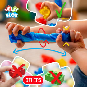 Jelly Blox construction boulders offering chunky textures for sensory exploration.