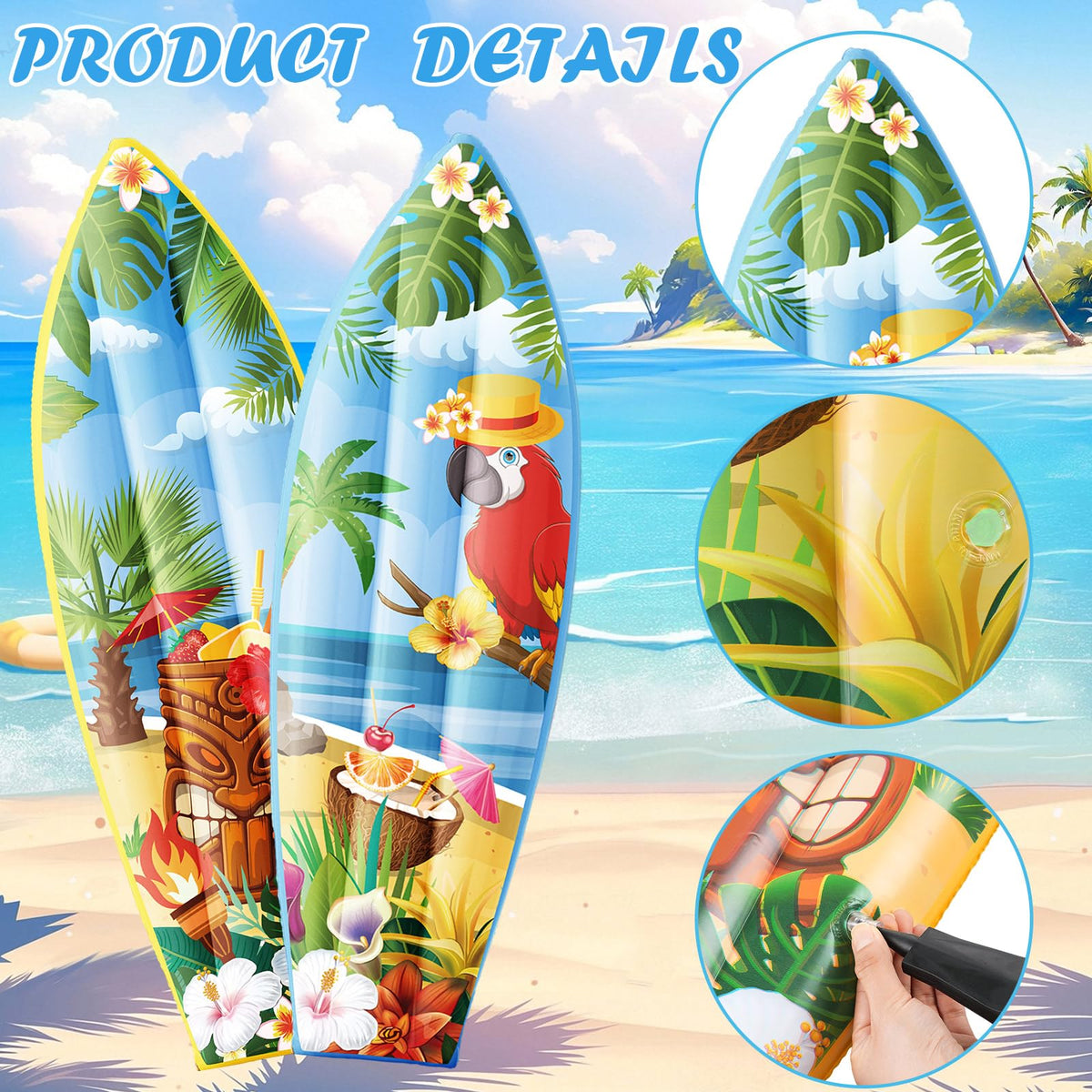 JellyArch inflatable surfboards for beach-themed events and tiki bars