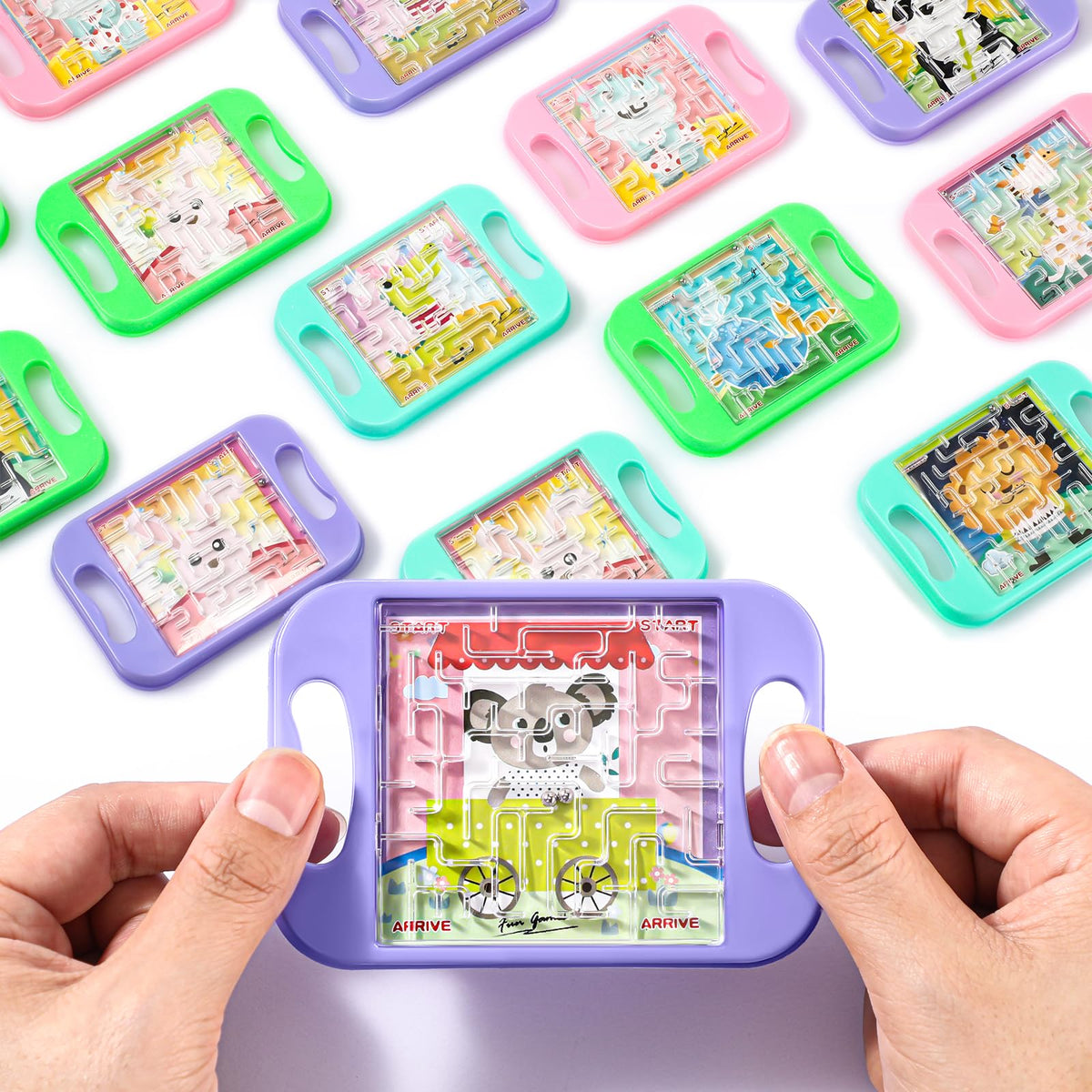 JellyArch blue mini maze puzzle with animal pattern for family fun and problem solving