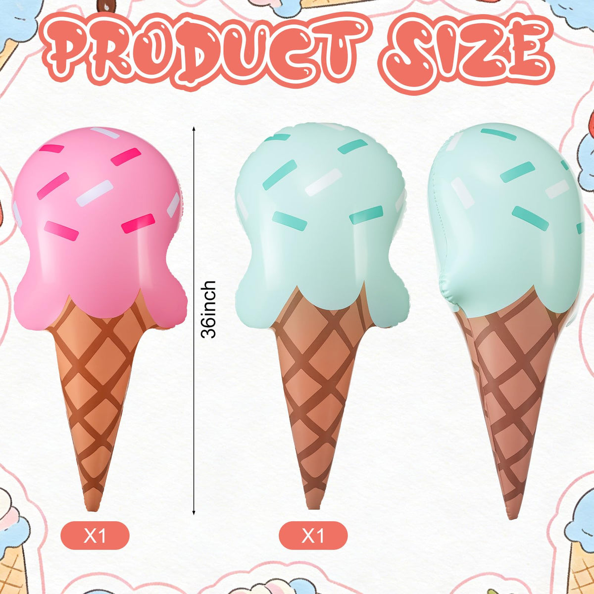 JellyArch ice cream cone inflatable - playful 36-inch beach decor