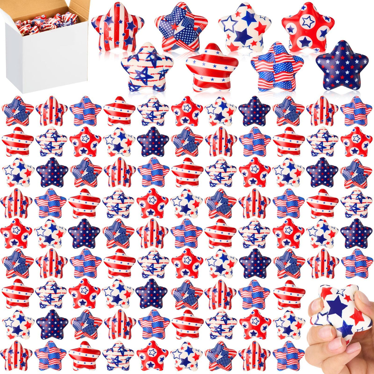 JellyArch patriotic star stress ball in white for Independence Day decor and quick focus