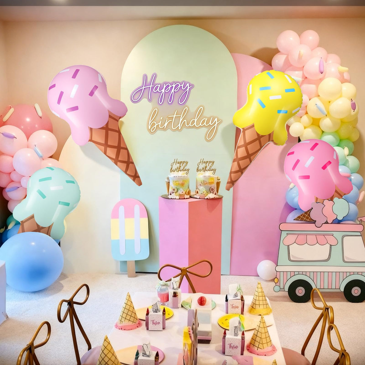 JellyArch pool decor ice cream float pack - reusable party decorations