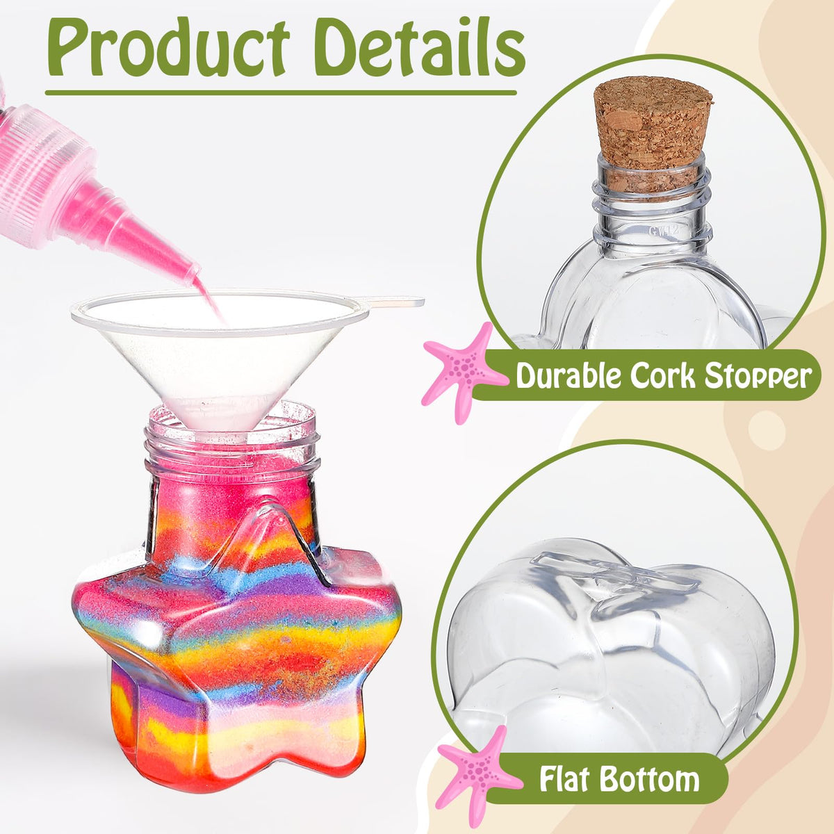 JellyArch small plastic funnels help precise pouring during crafts.