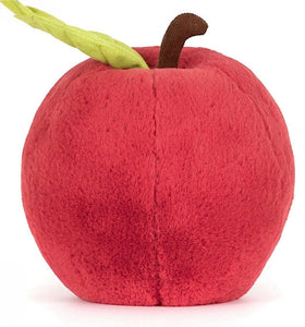 Jellycat Amuseables Apple travel companion image communicates portability and play.