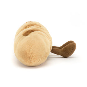 Cocoa cord boots detail on the Jellycat baguette plush for charming finish.