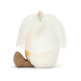 Jellycat Amuseables Boiled Egg Bride in cream and yellow fur for soft, comforting hugs