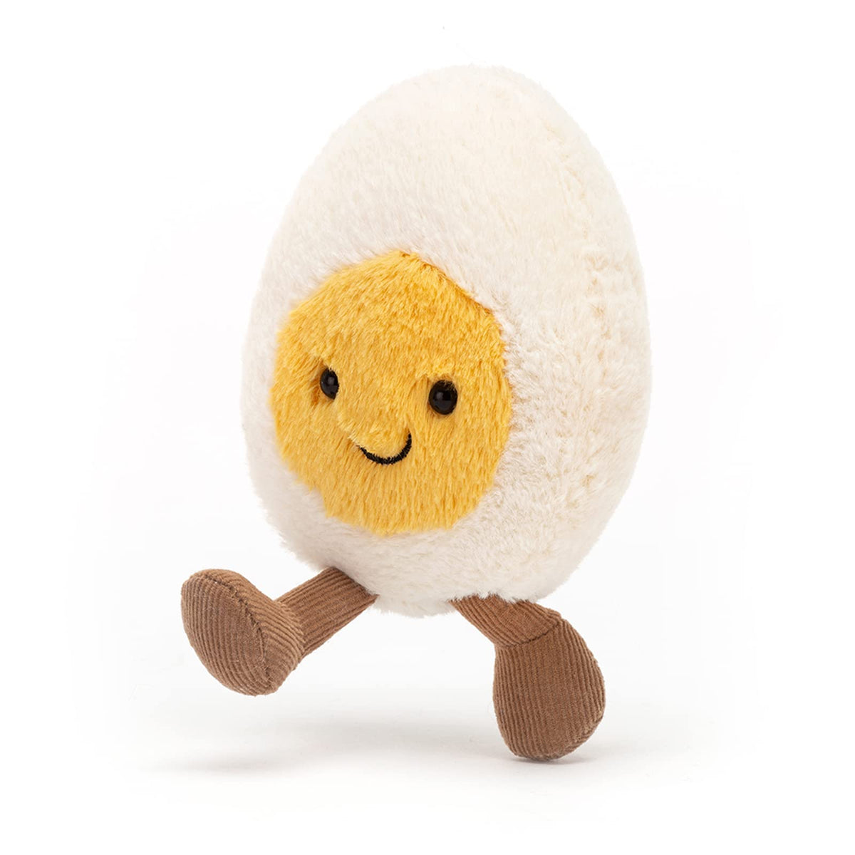 Jellycat Amuseables boiled egg plush showing white fur contrast