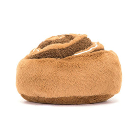 Jellycat Amuseables Cinnamon Bun corduroy feet add texture for sensory play.