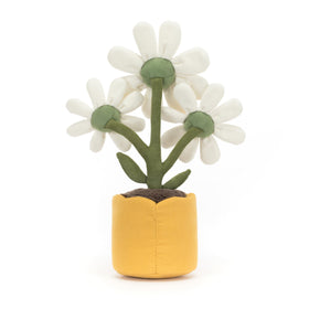 Jellycat Amuseables Daisy green stem and blooms add playful charm to rooms.