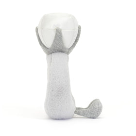 Close-up of satin diamond on Jellycat Diamond Ring with glitter jersey and plush fur.