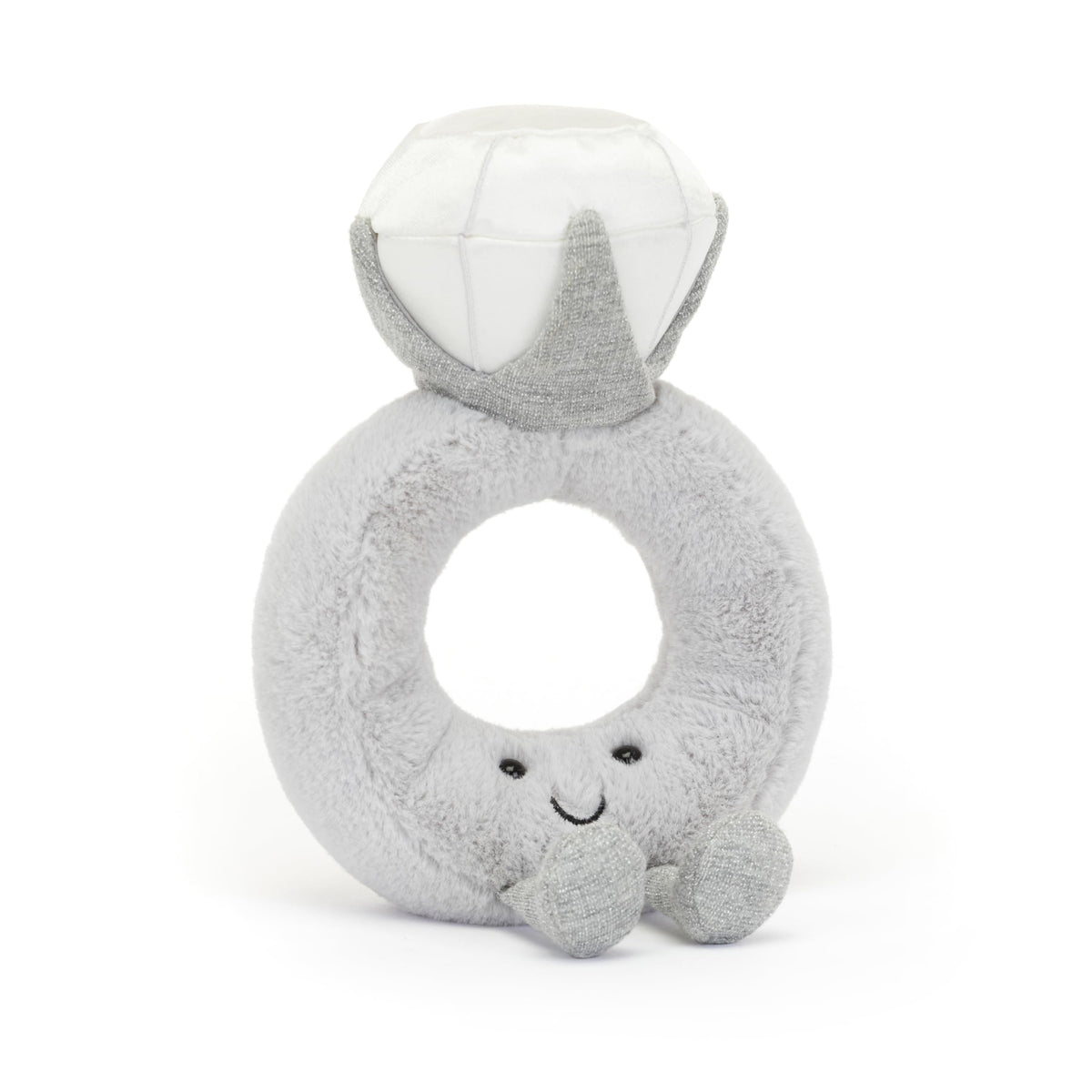 Jellycat Amuseables Diamond Ring with satin diamond detail, a charming engagement gift idea.