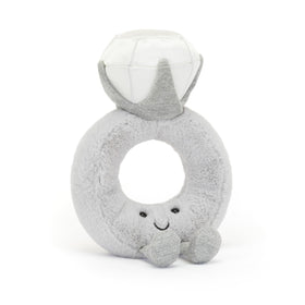 Jellycat Amuseables Diamond Ring with satin diamond detail, a charming engagement gift idea.