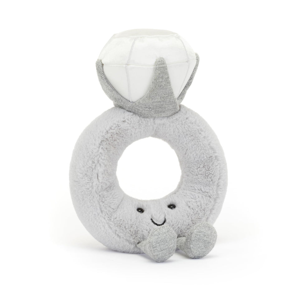 Jellycat Amuseables Diamond Ring with satin diamond detail, a charming engagement gift idea.