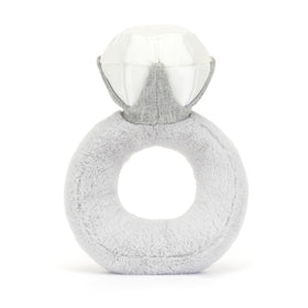 Jellycat Amuseables Diamond Ring showing velvet silver fur and soft textures for everyday play.