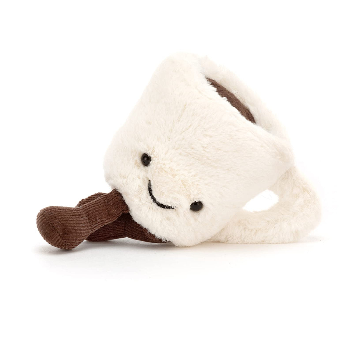 Jellycat Amuseables Espresso Cup close-up: plush fur texture, cozy espresso charm.