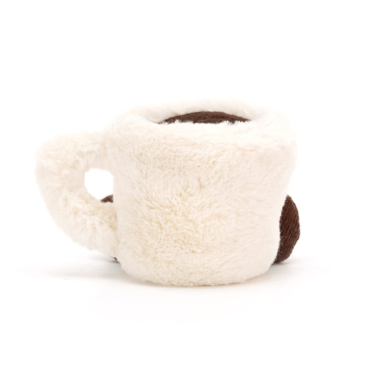 Jellycat Amuseables Espresso Cup full toy image, cream fur and friendly expression.