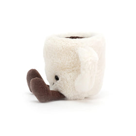 Jellycat Amuseables Espresso Cup sitting pose with bobbing cord feet, gift-ready.
